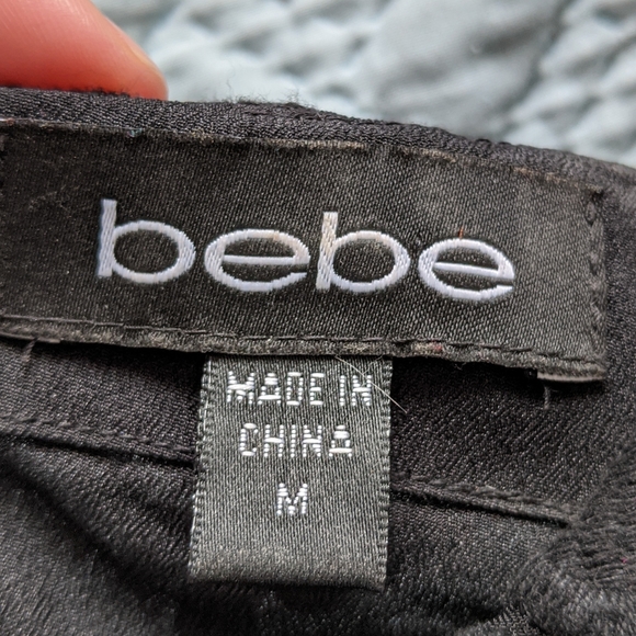 bebe Black Shift Dress with Scalloped Edge - Picture 3 of 4